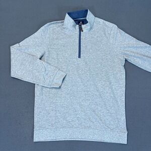Johnnie-O Boys Size 16 Sully 1/4 Zip Pullover Wrinkle Resistant Light Gray Modal